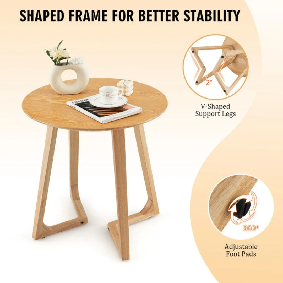 24 Inch Round End Table with Adjustable Foot Pads