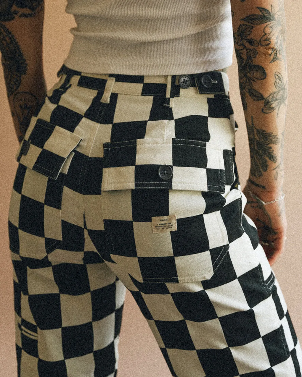 304 Service Fatigue Pants - Black Checkerboard