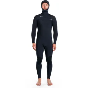 Adelio Mens 5/4 Conner Hooded Base Steamer Wetsuit - Black