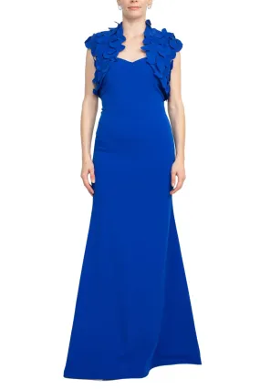 Alberto Makali Strapless Sweetheart Neck Bodycon Scuba Gown with Matching Bolero