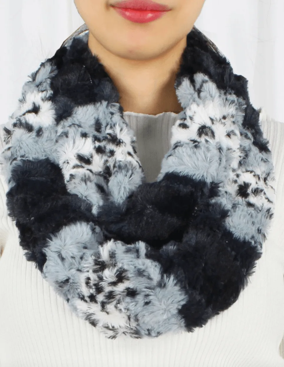 Animal Print Faux Fur Infinity Scarf