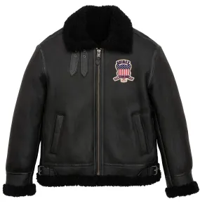 Avirex B3 Shearling Jacket Iconic Black Leather Hot Sale