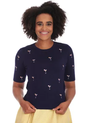 Banned Cocktail Hour Jumper Navy Blue