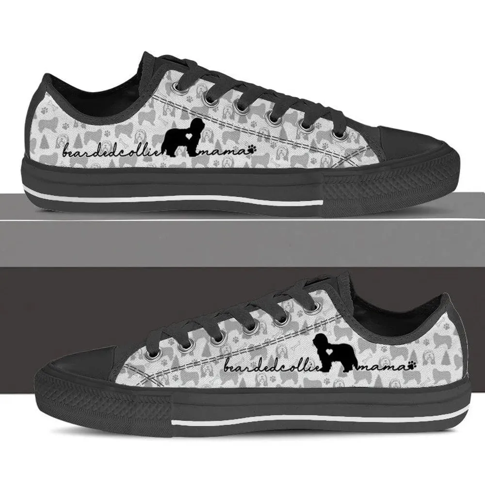 Bearded Collie Low Top Shoes, Dog Printed Shoes, Canvas Shoes For Men, Women