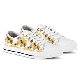 Bee Low Top Shoes Stylish And For All Occasions, Animal Print Canvas Shoes, Print On Canvas Shoes