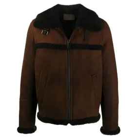 Best Looking Winter Brown Shearling Short Jacket For Mens