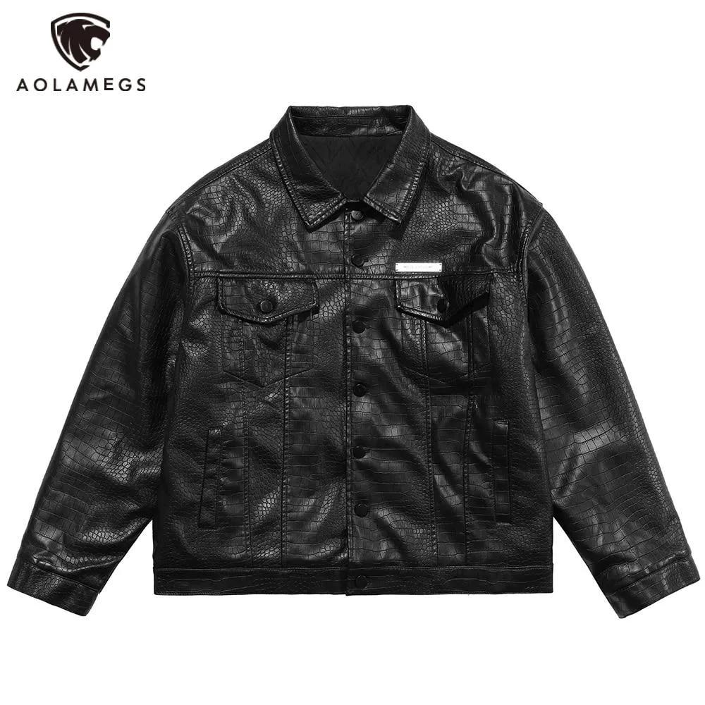 Black Leather Motorcycle Parka