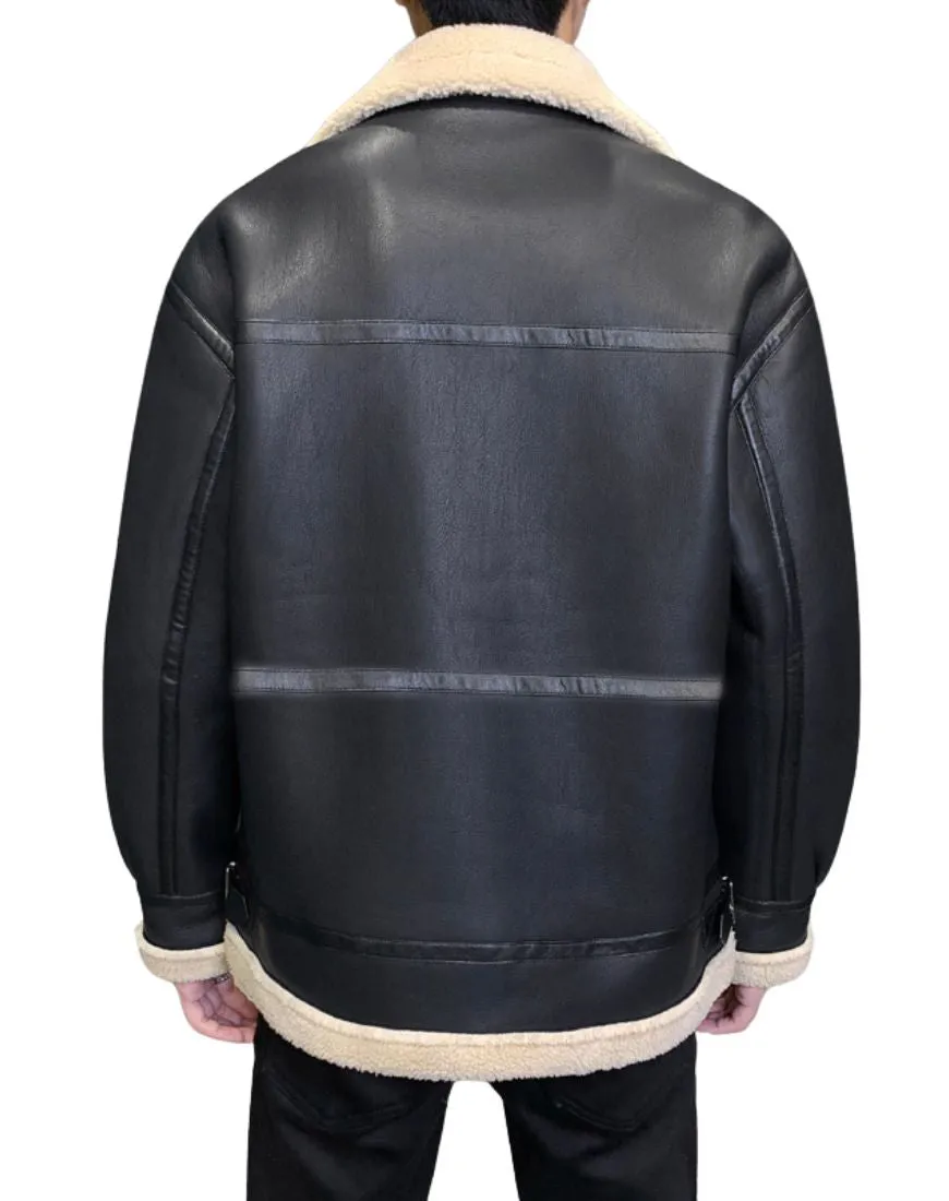 Boreal Black Shearling Leather Jacket