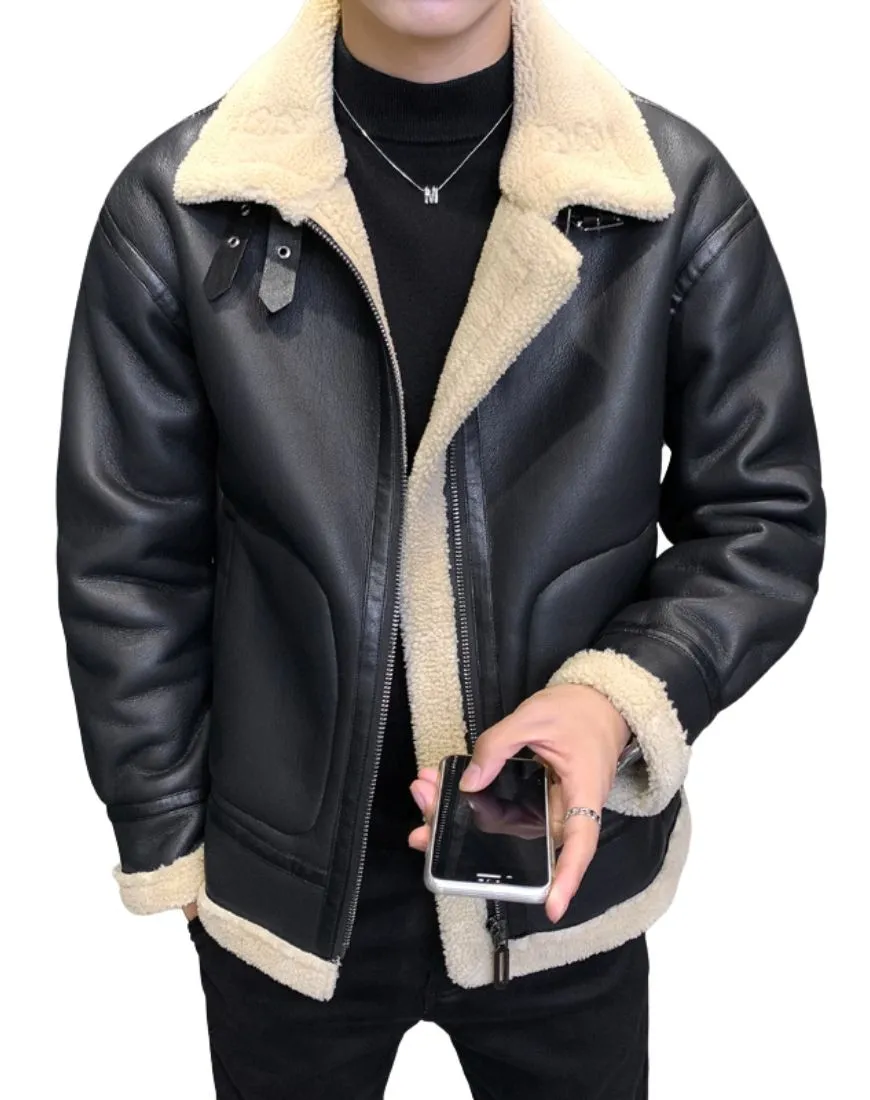 Boreal Black Shearling Leather Jacket