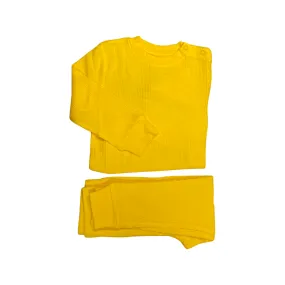 Bright Yellow Waffle Cotton Set