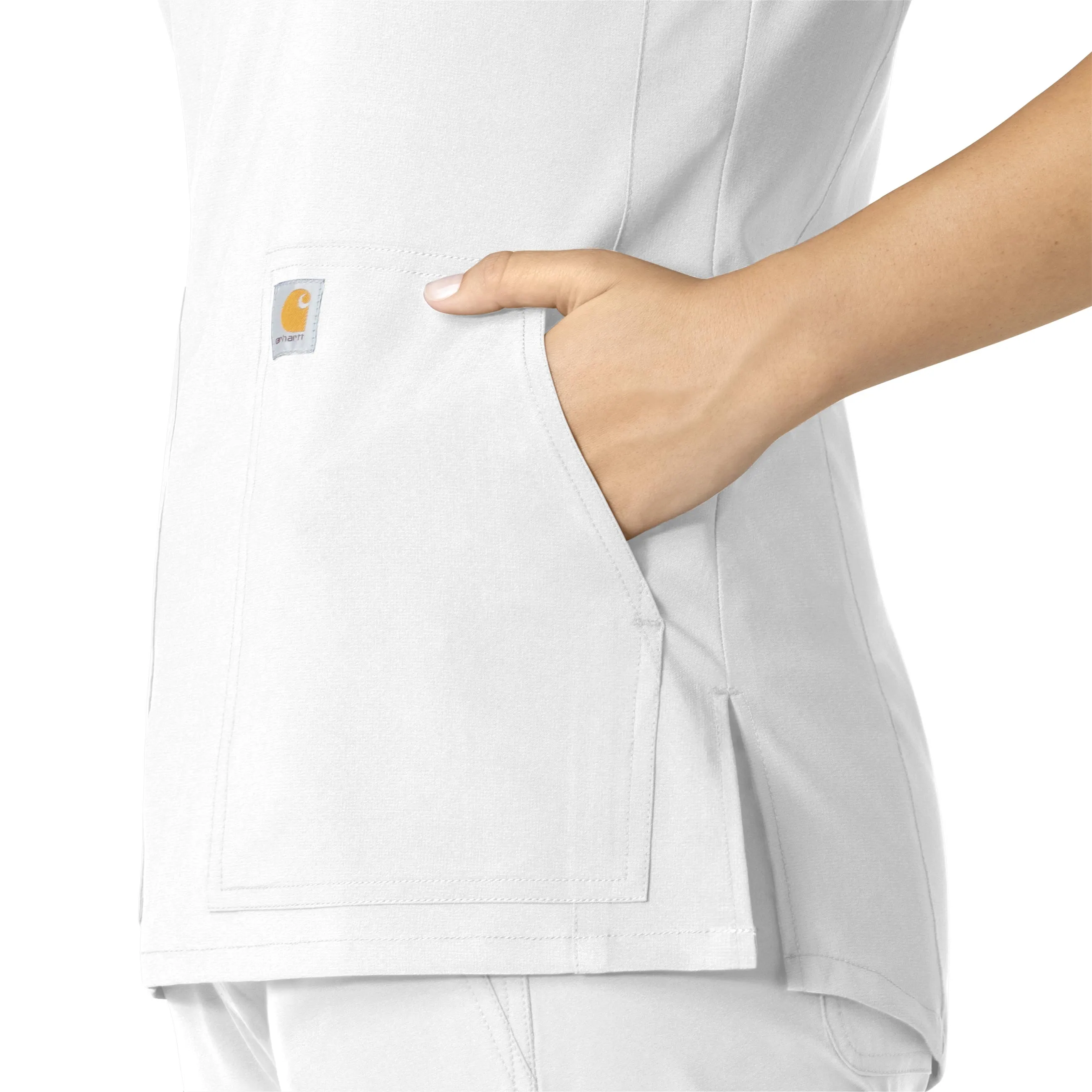 Carhartt Force Essentials Women's Notch Neck Tunic Scrub Top - White