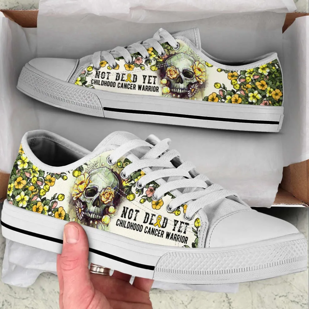 Childhood Cancer Shoes Rose Flowers Skull Low Top Shoes Canvas Shoes, Best Canvas Shoes, Low Top Sneaker