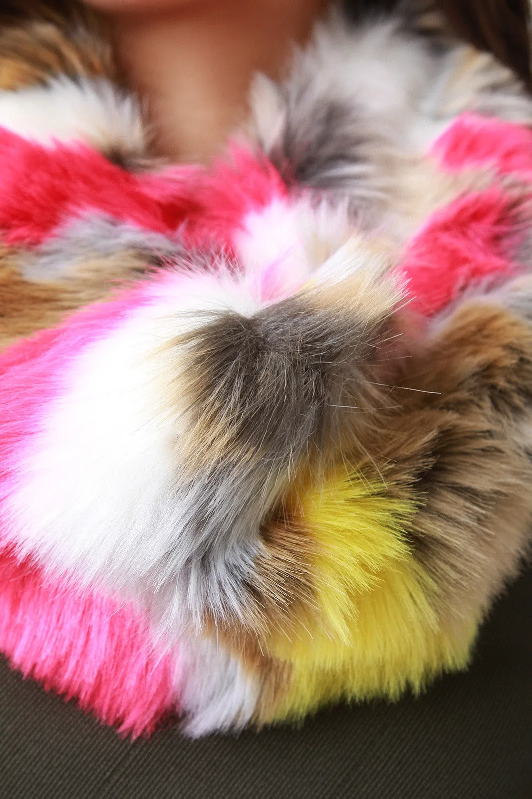 Colorful Furry Circle Scarf