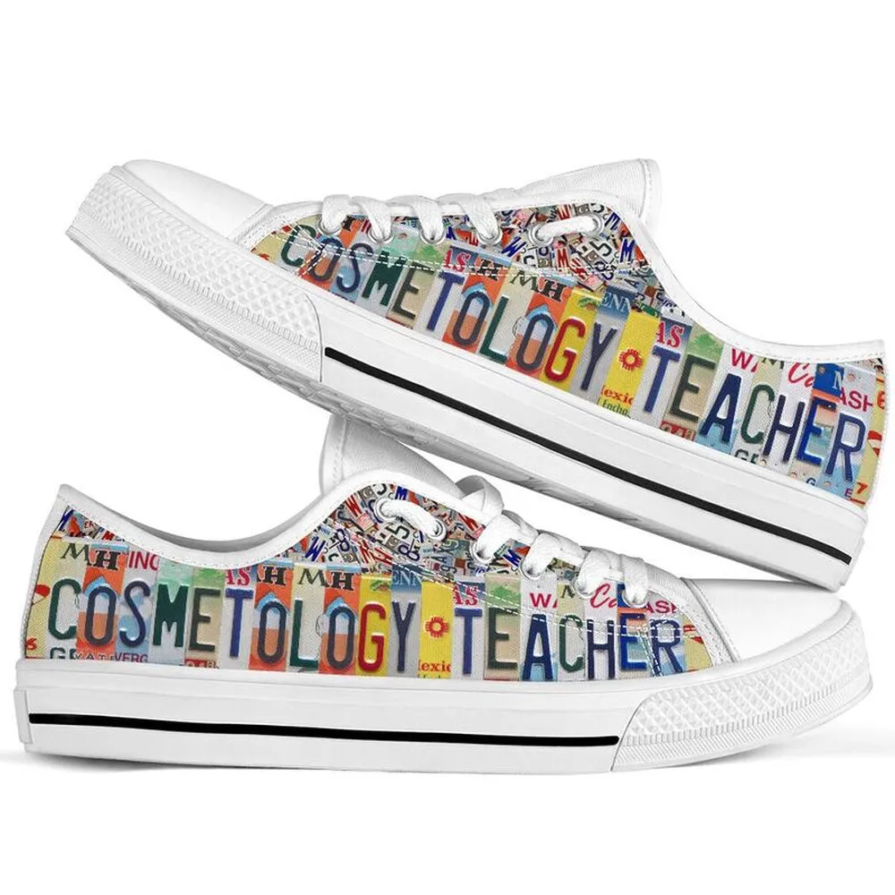 Cosmetology Teacher License Plates Low Top Shoes, Teacher Shoes, Low Top Sneakers