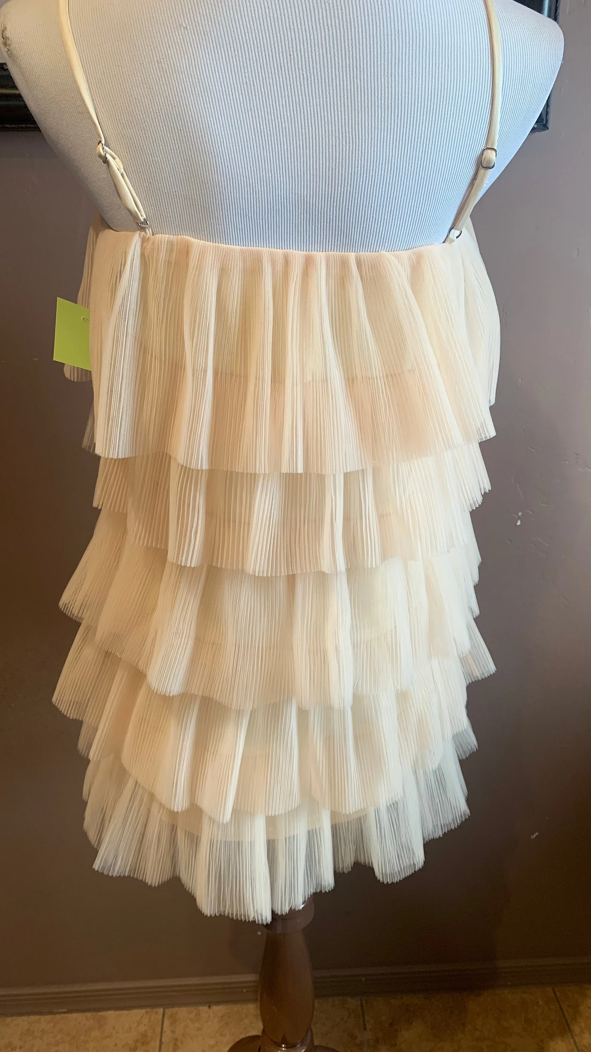 Cream Baby Doll Tiered Ruffle Mini Dress