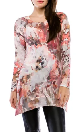 Cubism Apparel - Last Promise, Asymmetric Hem, Long Sleeve Tunic Top