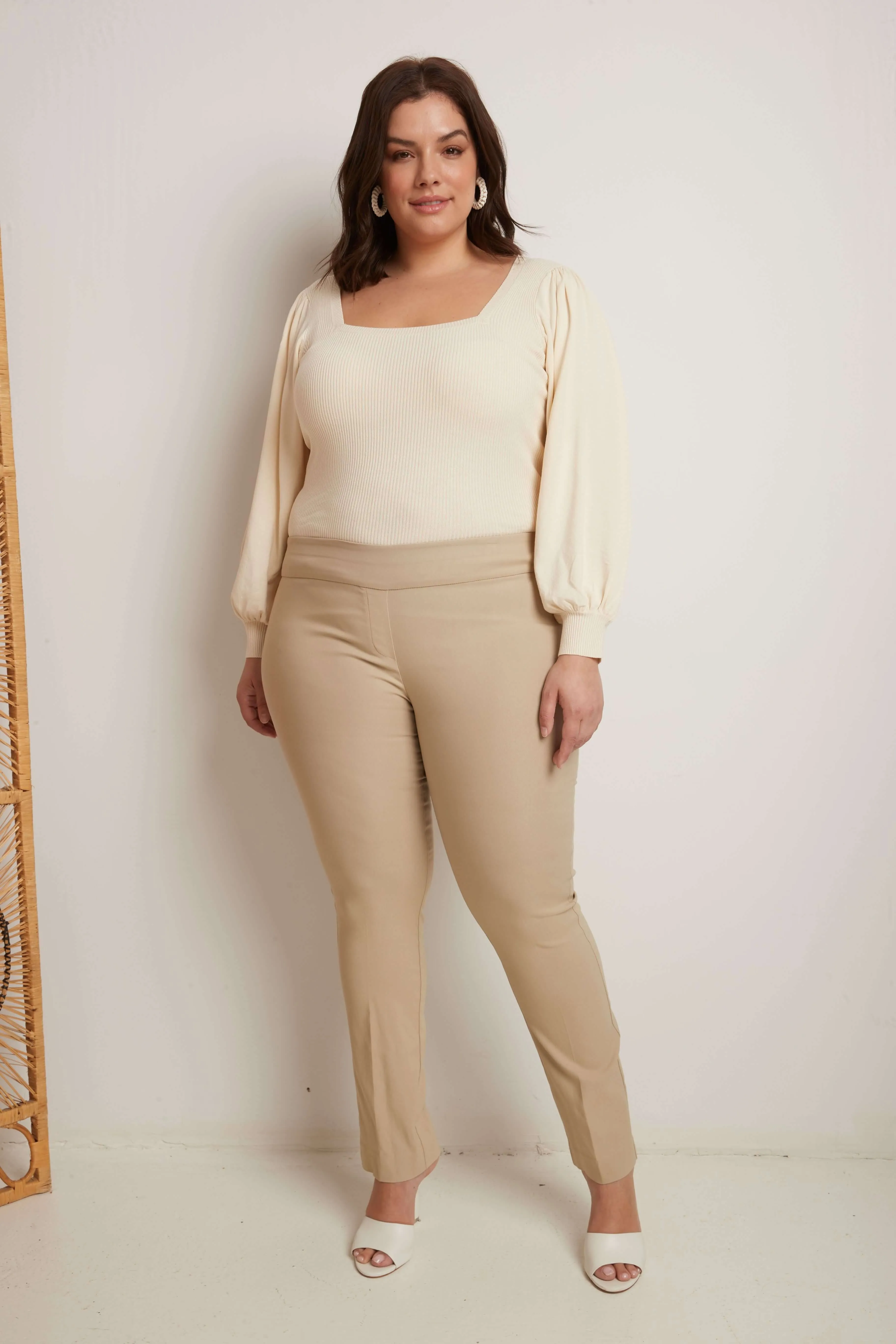 Curvy Tummy Control Straight Leg Pants