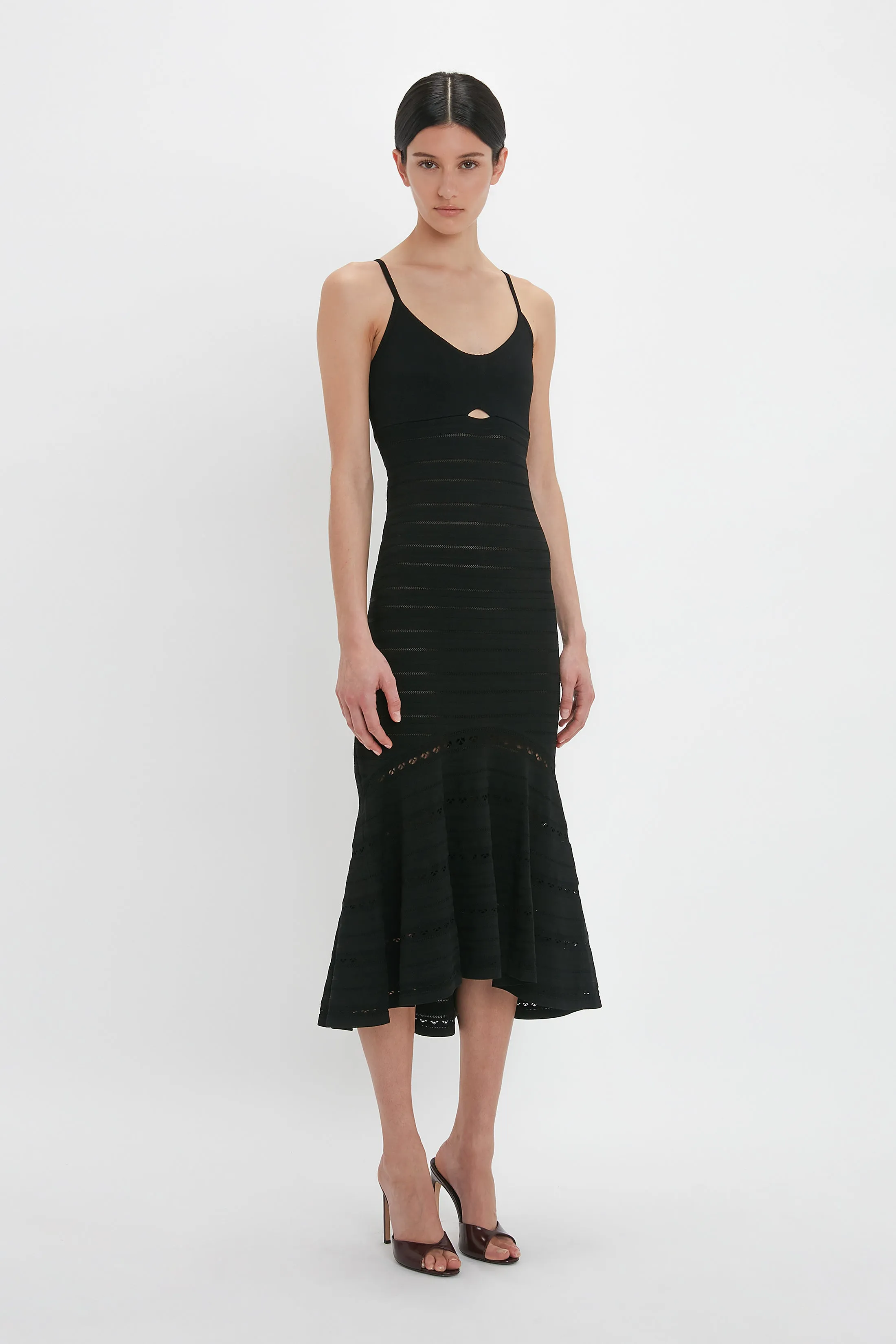 Cut-Out Detail Cami Dress In Black