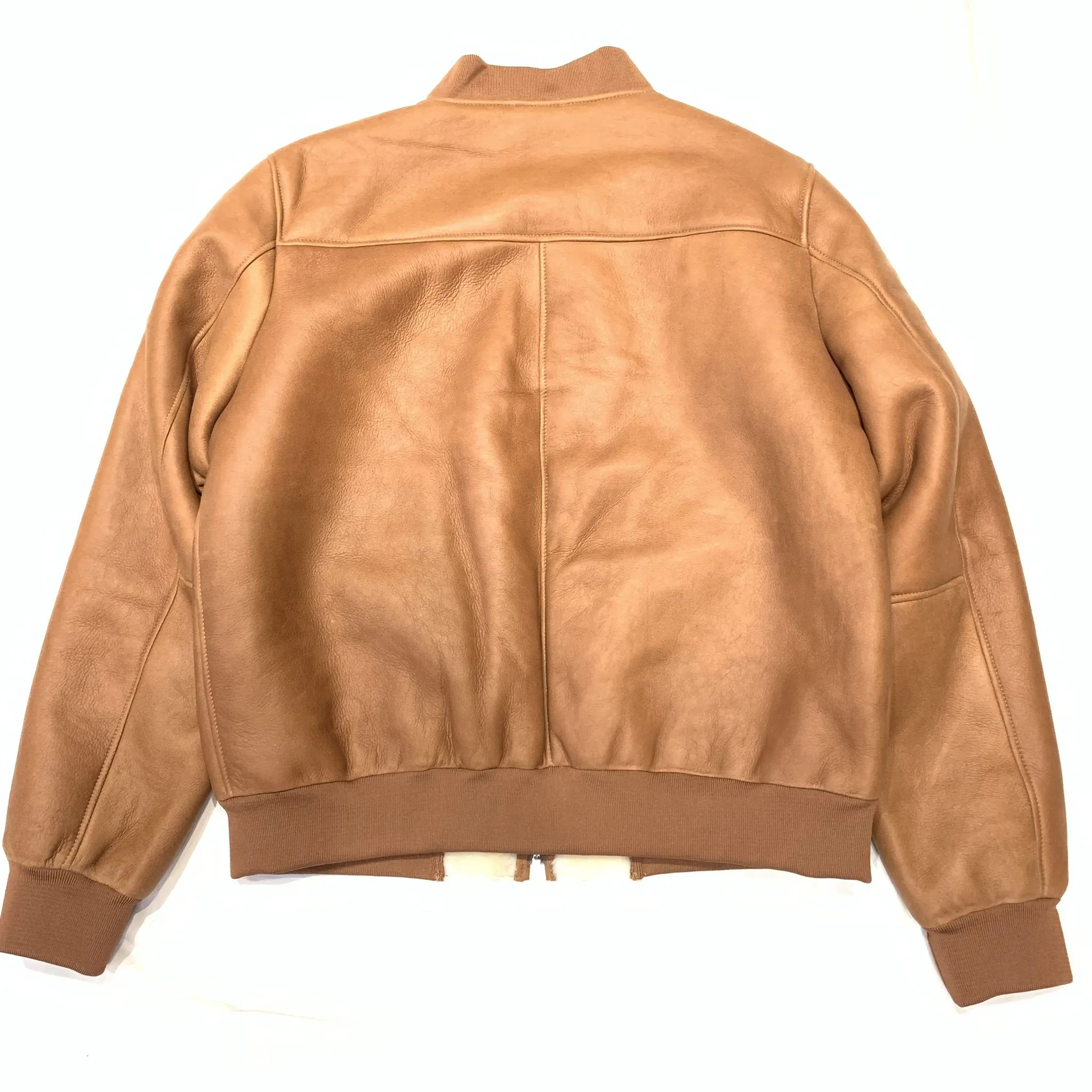 Daniels Leather Men's Cognac Bomber Shearling Jacket