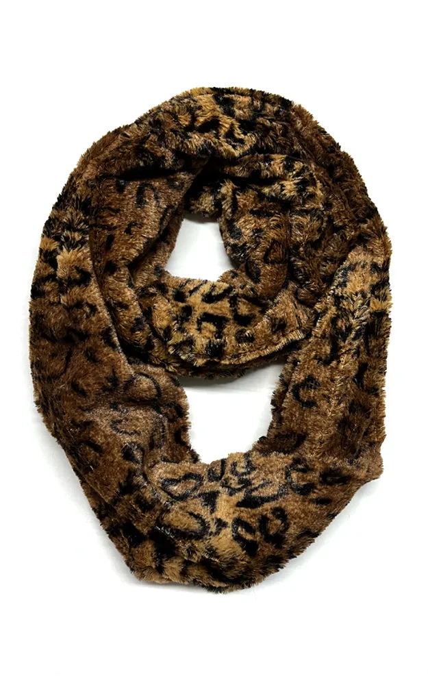 DB700 Animal Pattern Soft Faux Fur Infinity Scarf