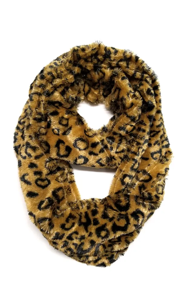 DB700 Animal Pattern Soft Faux Fur Infinity Scarf