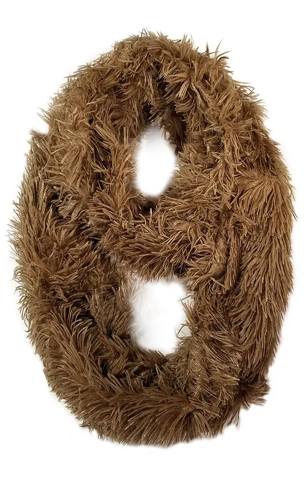 DB701 Solid Faux Fur Infinity Scarf