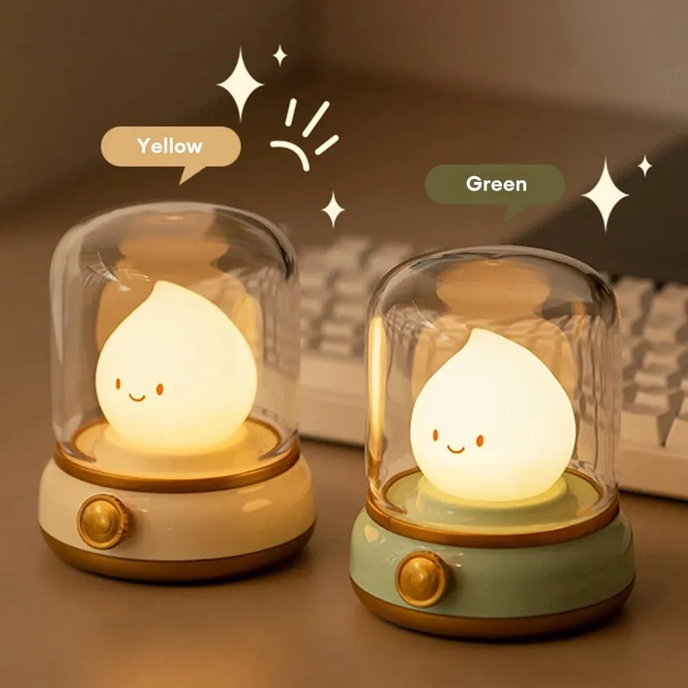 Desktop Kerosene Design LED Night Lamp – USB Rechargeable Cartoon Light for Coffee Bars, Bedrooms, and Cozy Home Décor