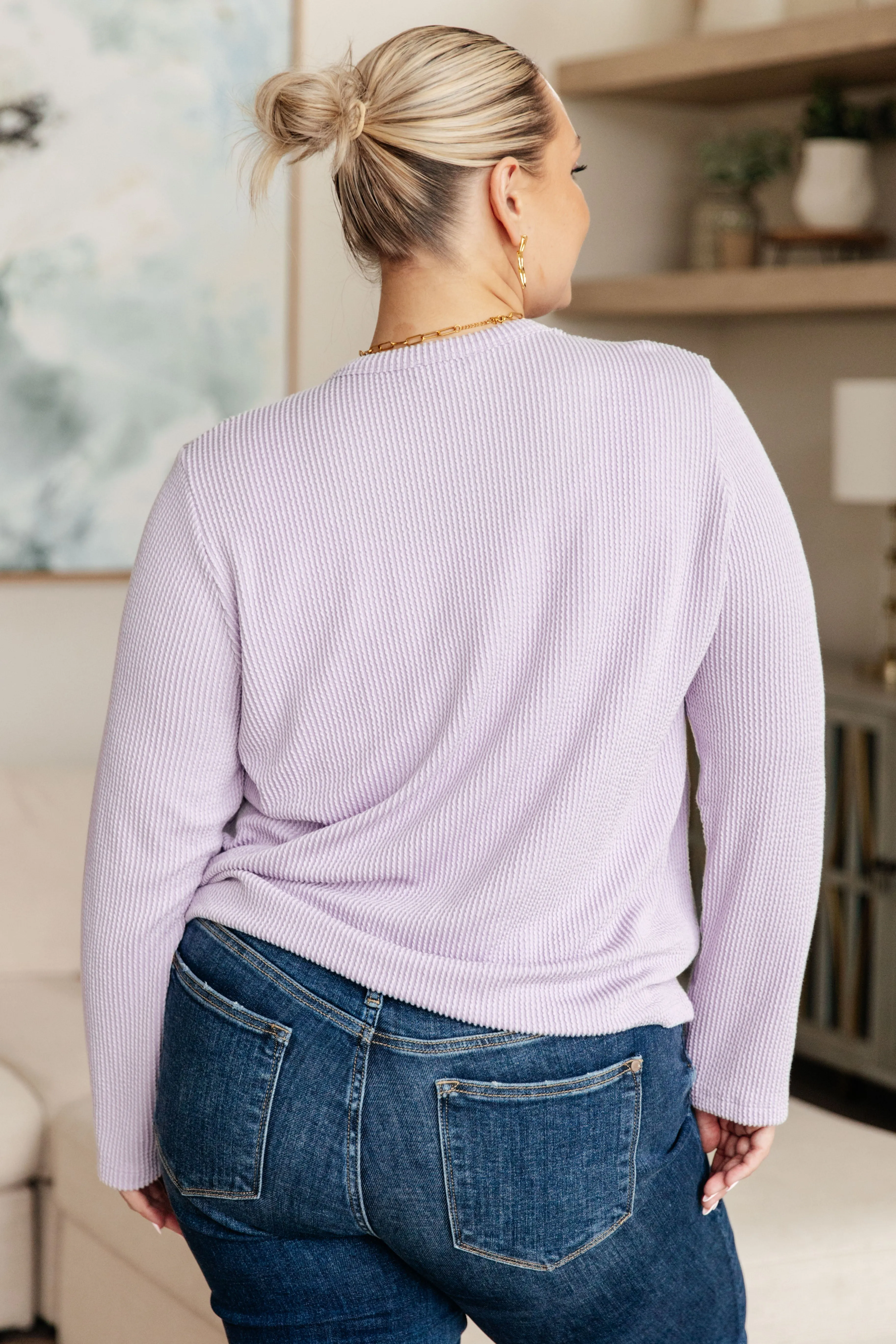 Dilly Dally Ribbed Cardigan Lavender