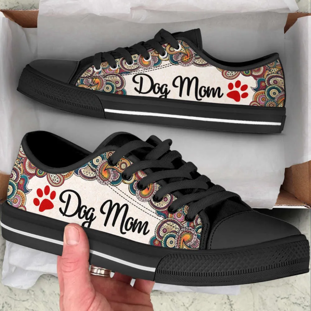 Dog Mom Paisley Low Top Shoes Canvas Sneakers Casual Shoes, Dog Mom Gift, Dog Printed Shoes, Canvas Shoes For Men, Women