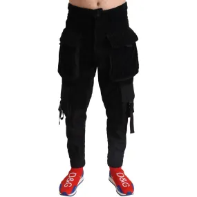 Dolce & Gabbana Elegant Black Cargo Corduroy Pants