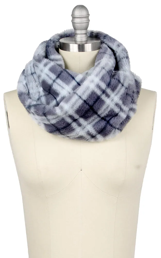 EAF9458 Plaid Pattern Faux Fur Twist Tube