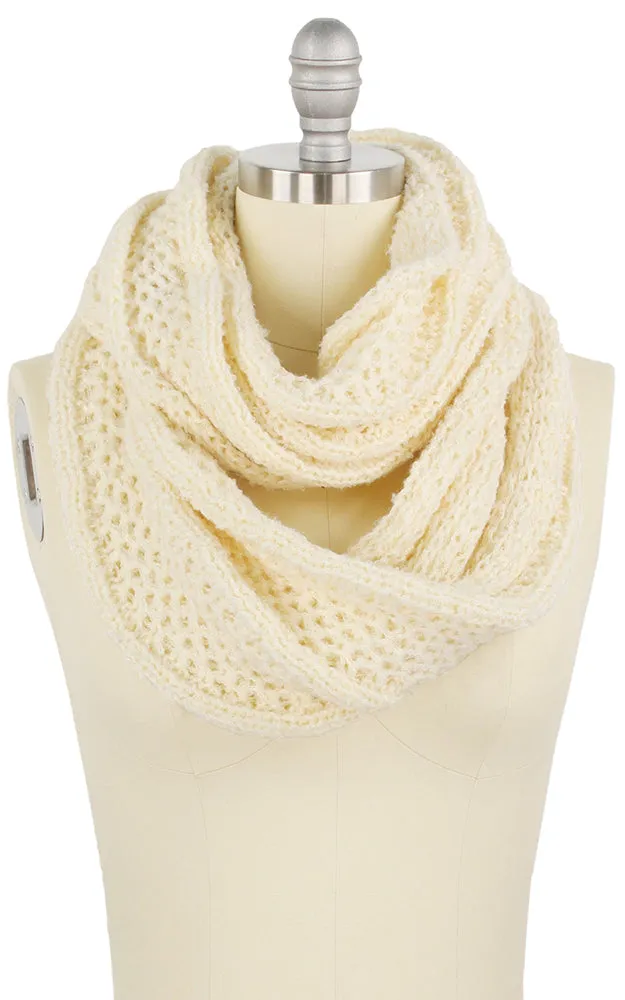 EAN9441 Solid Color Knit Infinity Scarf