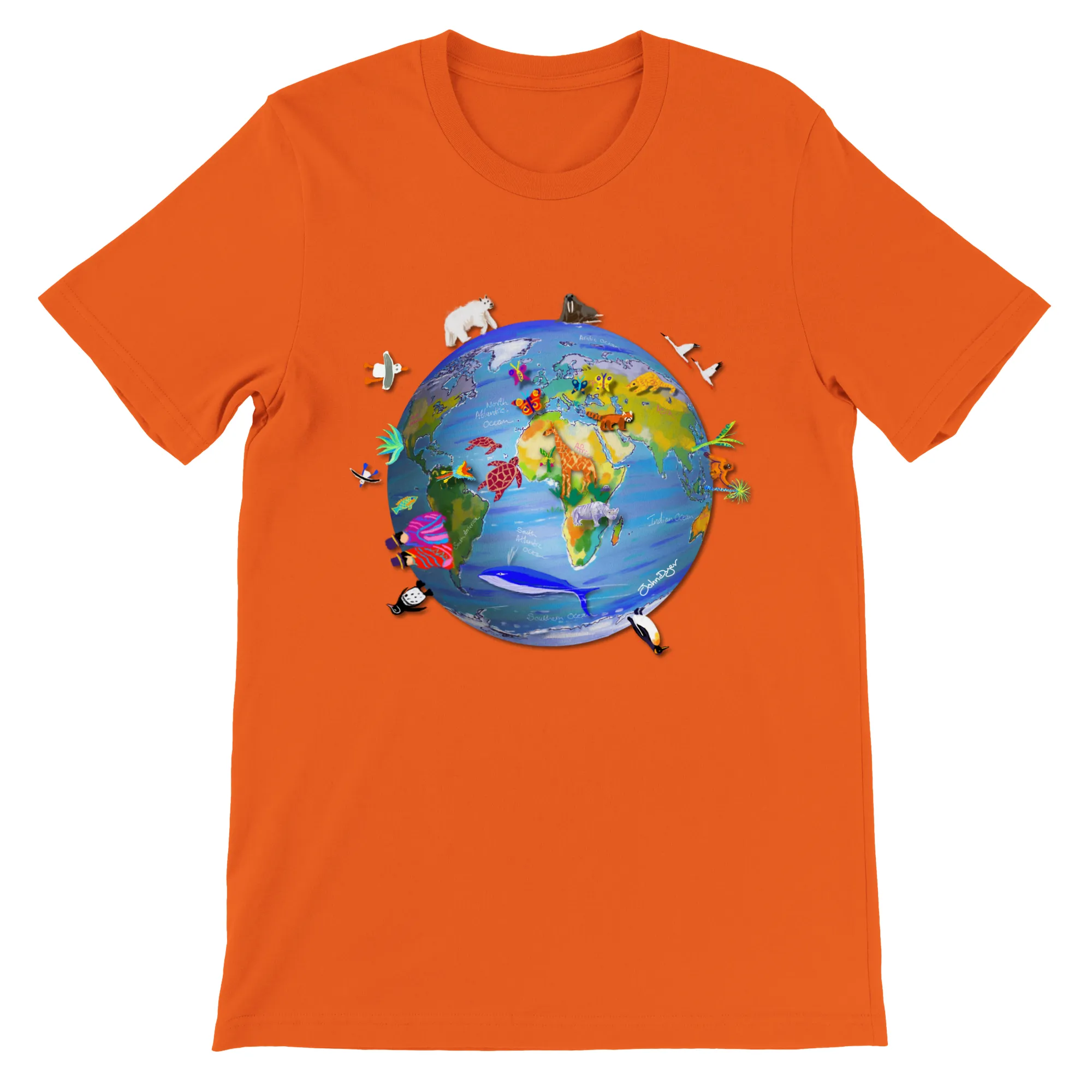 Earth Art T-Shirt by Artist John Dyer. Climate Change and Wildlife - Last Chance to Paint