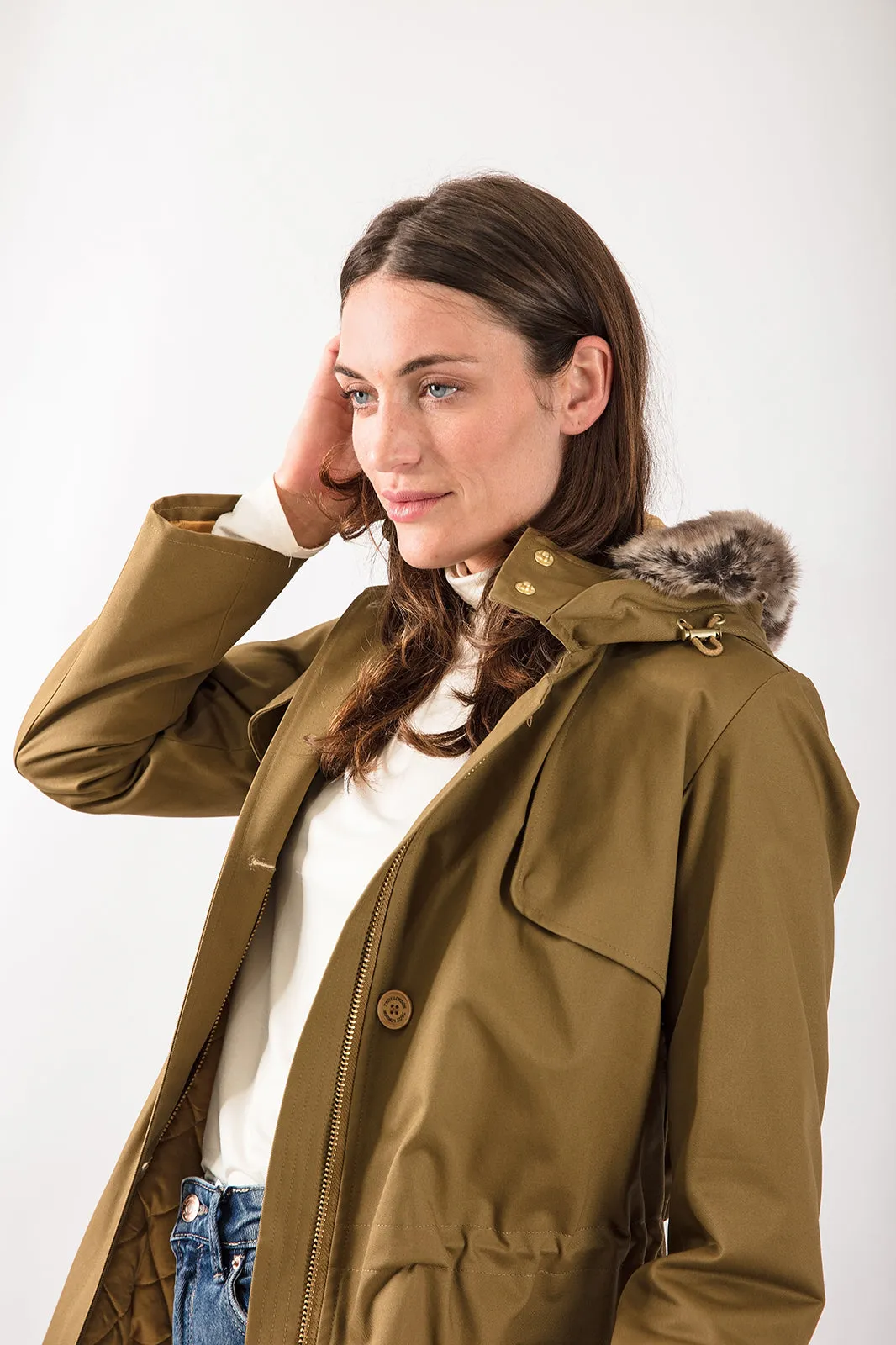 Fairweather Parka in Sand - Faux