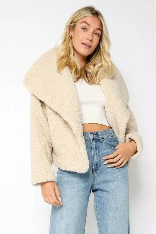 Faux Fur Cropped Hoodie