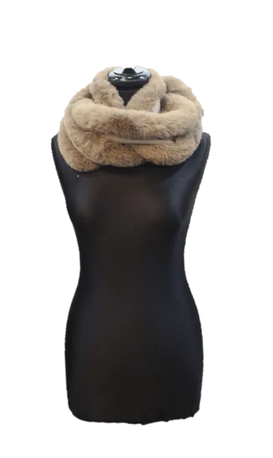 Faux Fur Trim Infinity Scarf