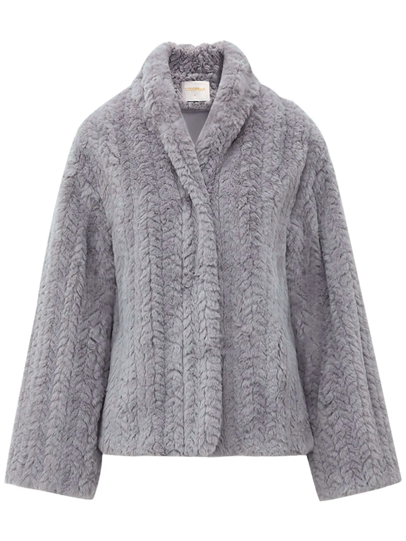 Faux Shearling Knitted Lavender Bomber Jacket