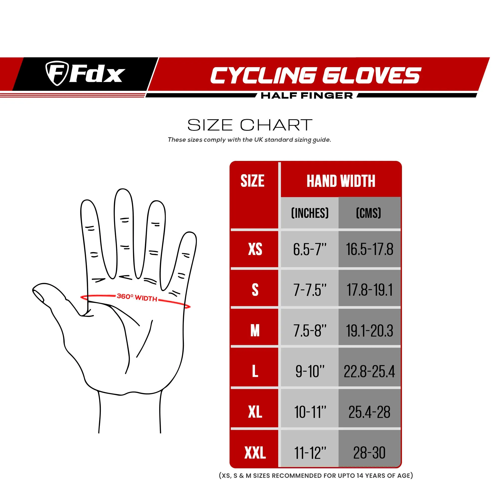 Fdx All Day Red Gel Padded Short Finger Summer Cycling Gloves