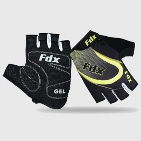 Fdx Surf Yellow Lightweight Fingerless Summer Cycling Gloves