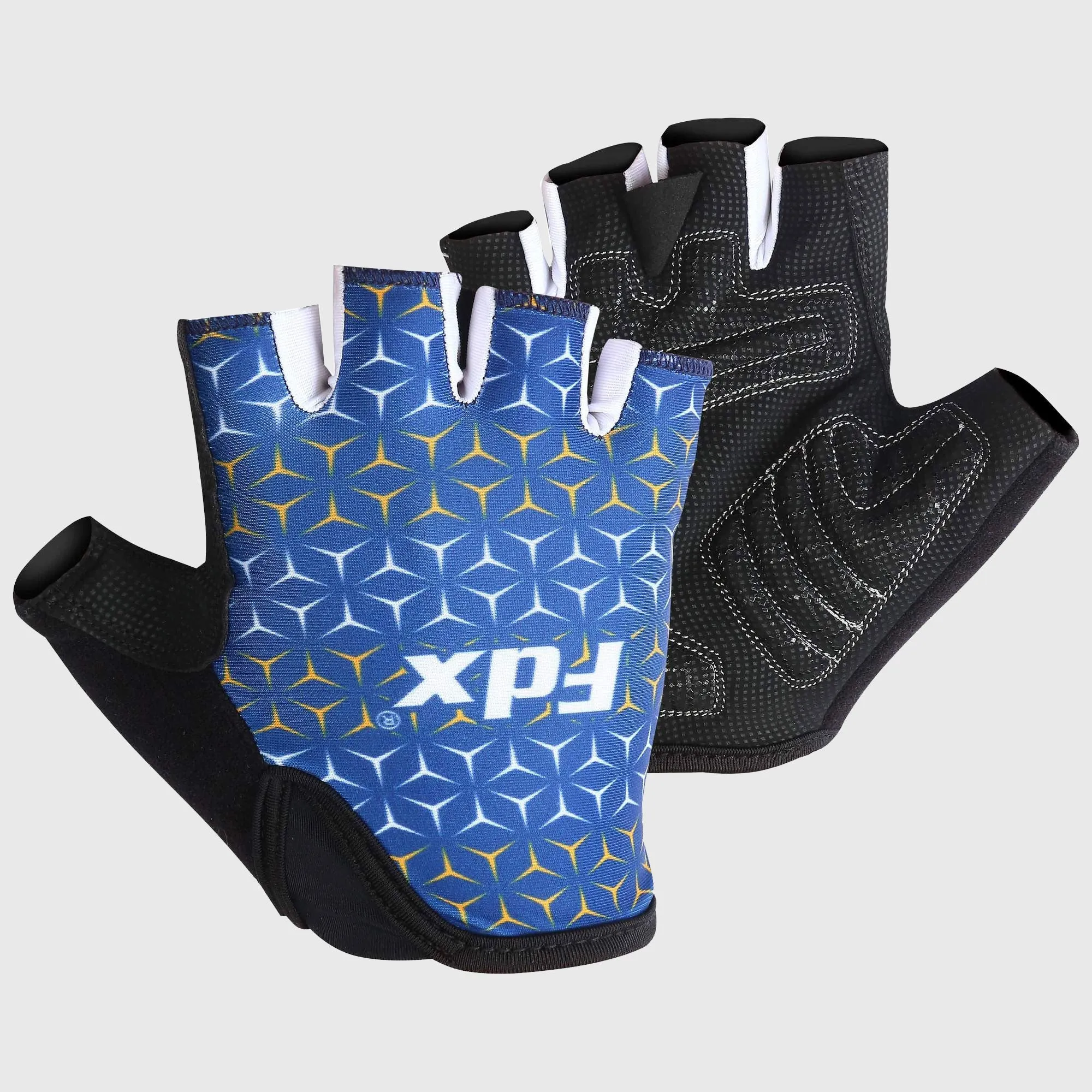 Fdx Vega Navy Blue Gel Padded Short Finger Summer Cycling Gloves