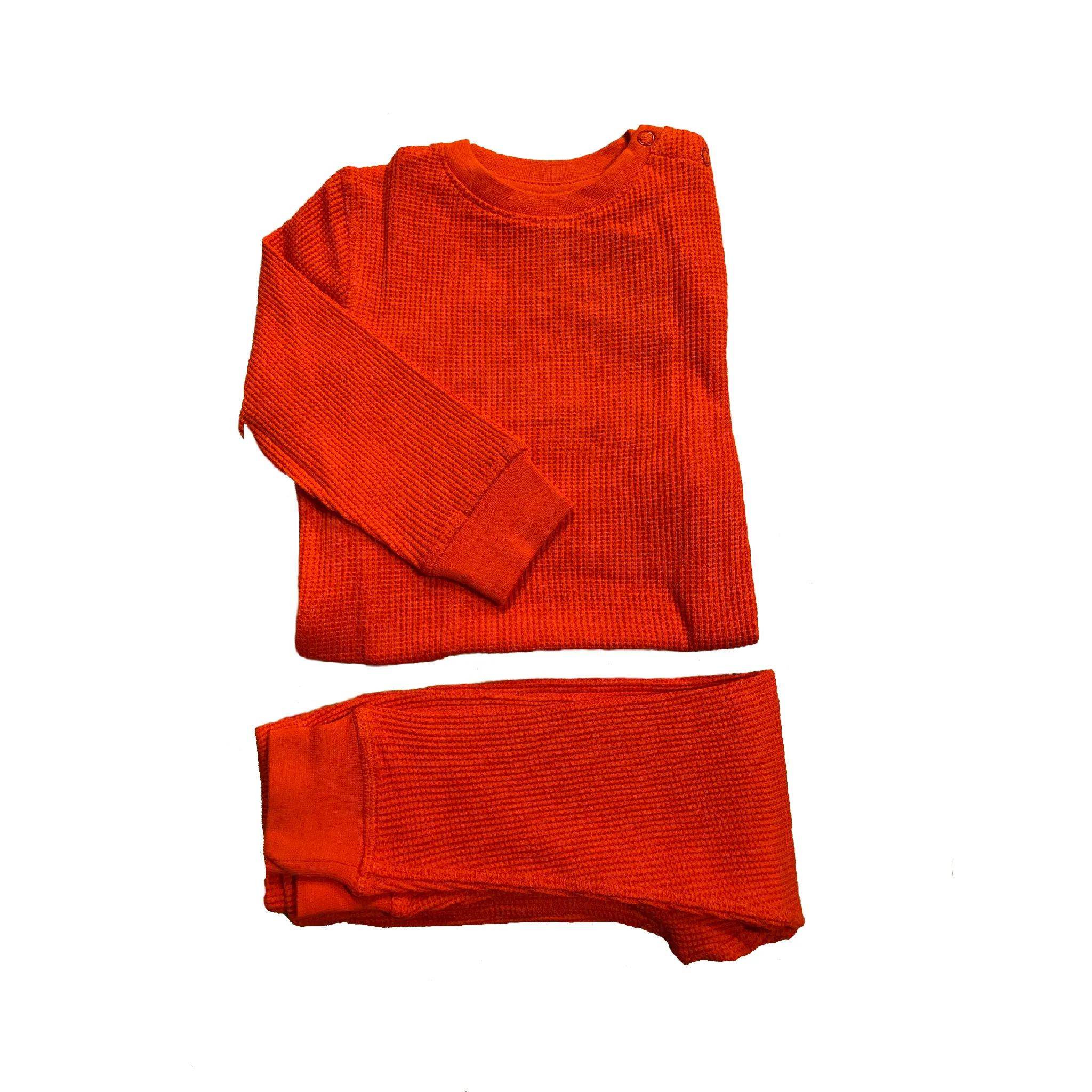 Fiery Red Waffle Cotton Set