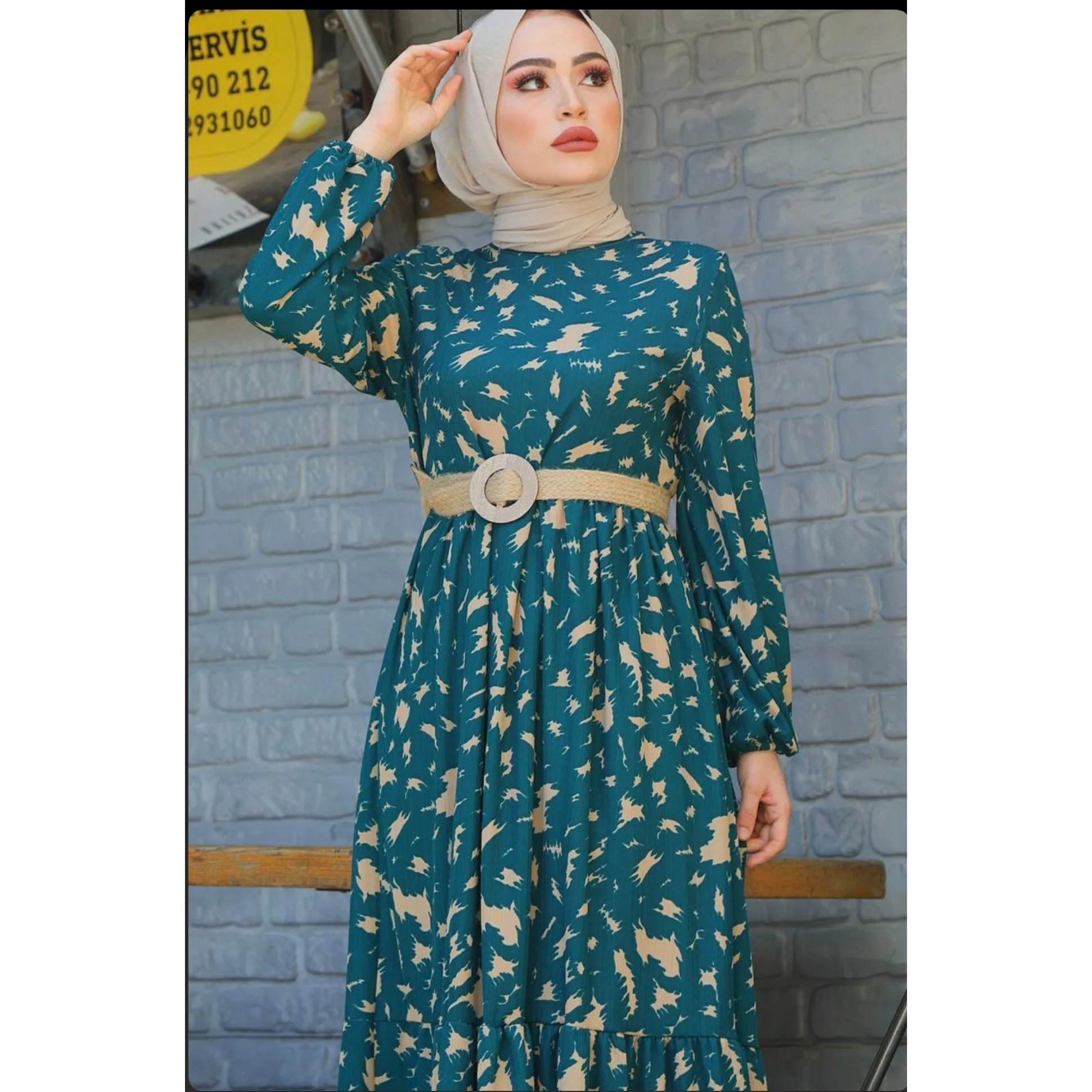 Floral Print Long Sleeve Maxi Dress