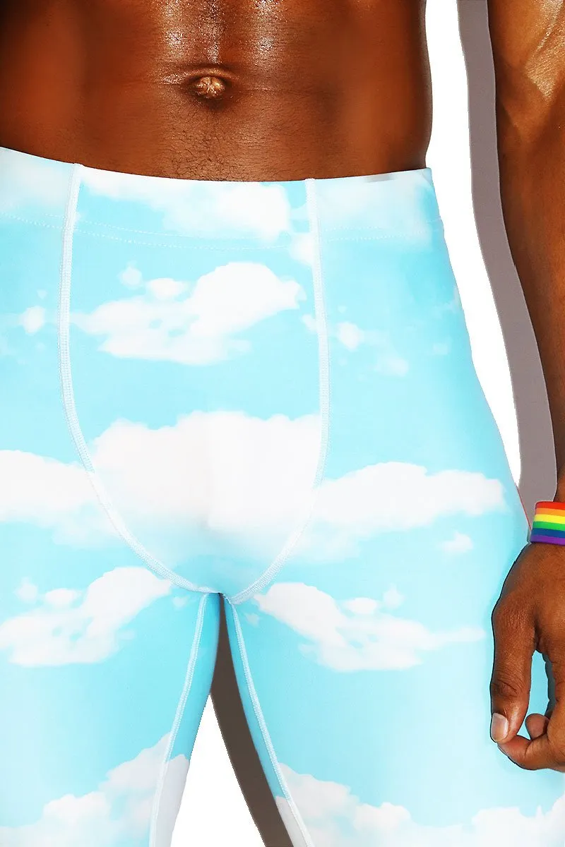 Gay AF Cloud Leggings Tights- Sky Blue