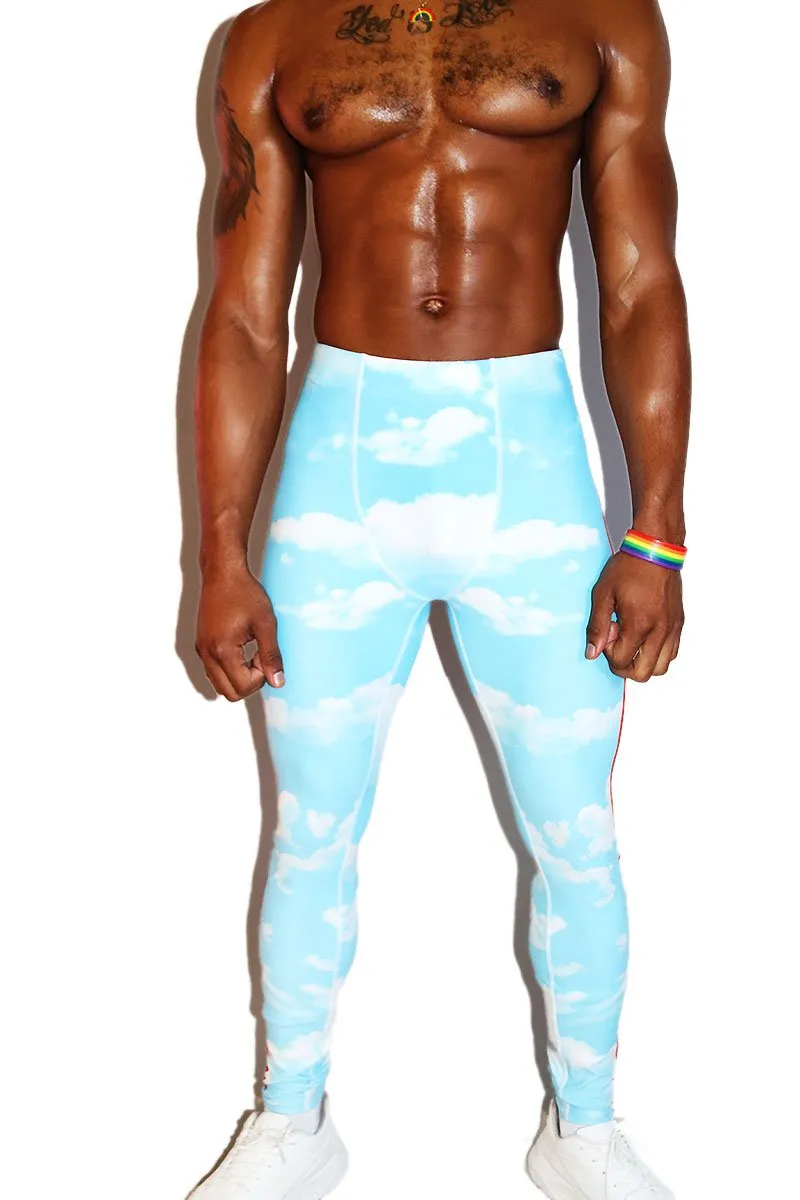 Gay AF Cloud Leggings Tights- Sky Blue