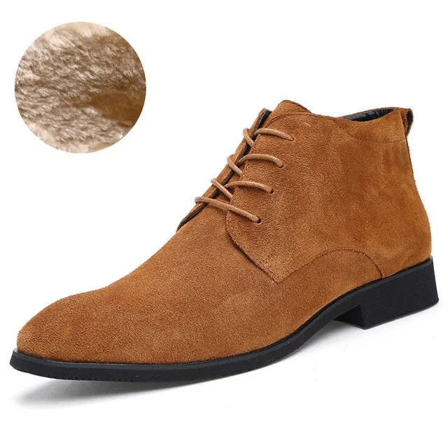 Genuine Leather Breathable High Top Ankle Boots