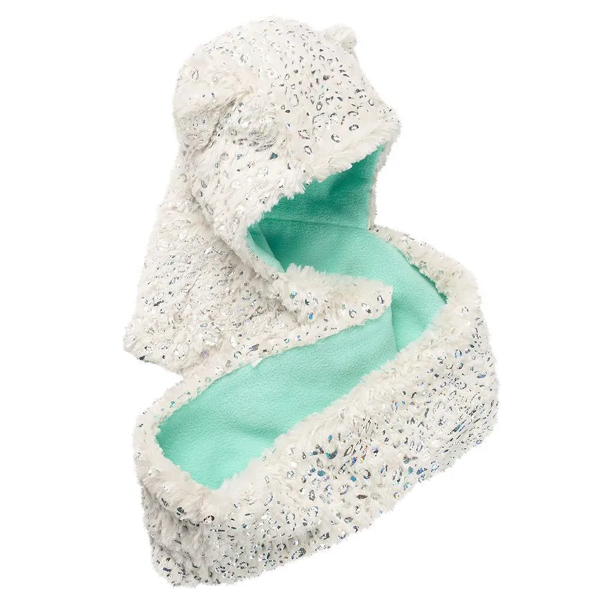 Girls 4-16 SO® Faux-Fur Sparkle Leopard Fleece-Lined Hooded Infinity Scarf