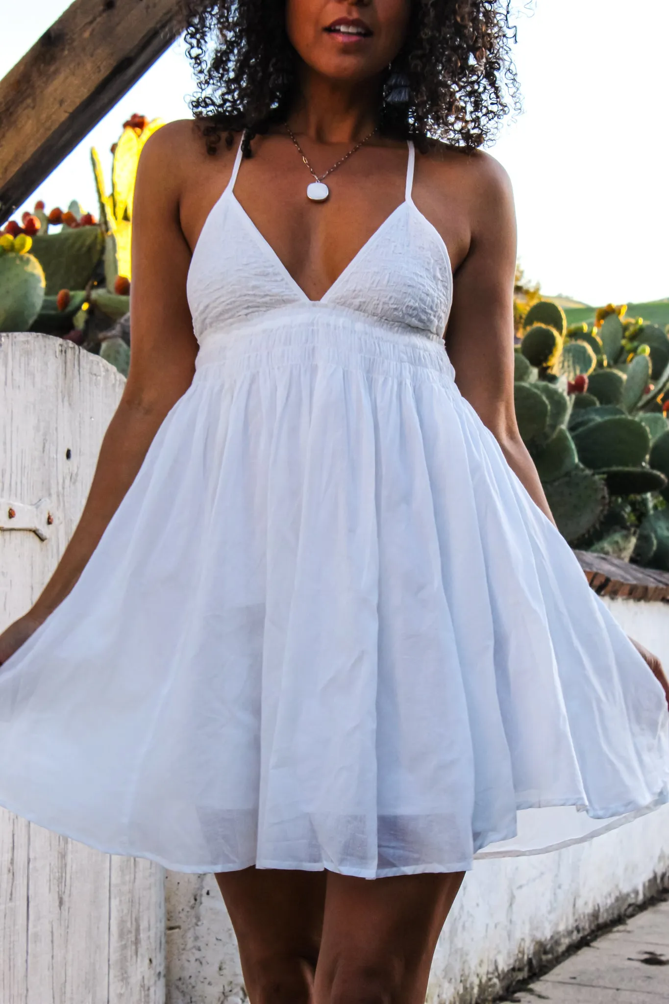 Give Me A Spin Babydoll Dress - White