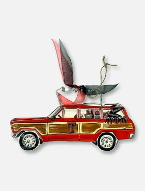 Glory Haus Texas Tech Red Raiders Double T Station Wagon Ornament