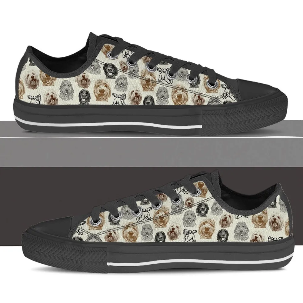 Goldendoodle Low Top Shoes - Low Top Sneaker, Dog Printed Shoes, Canvas Shoes For Men, Women