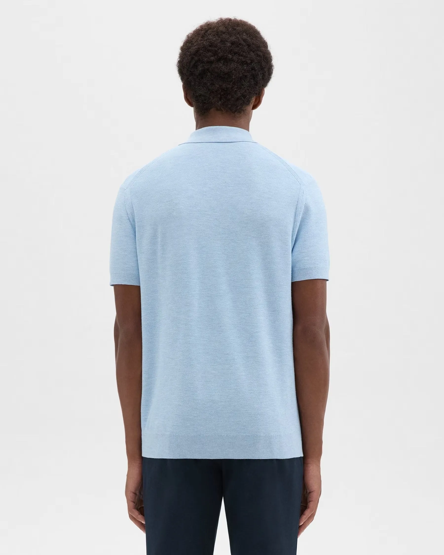 Goris Short Sleeve Knit Polo Skylight Melange